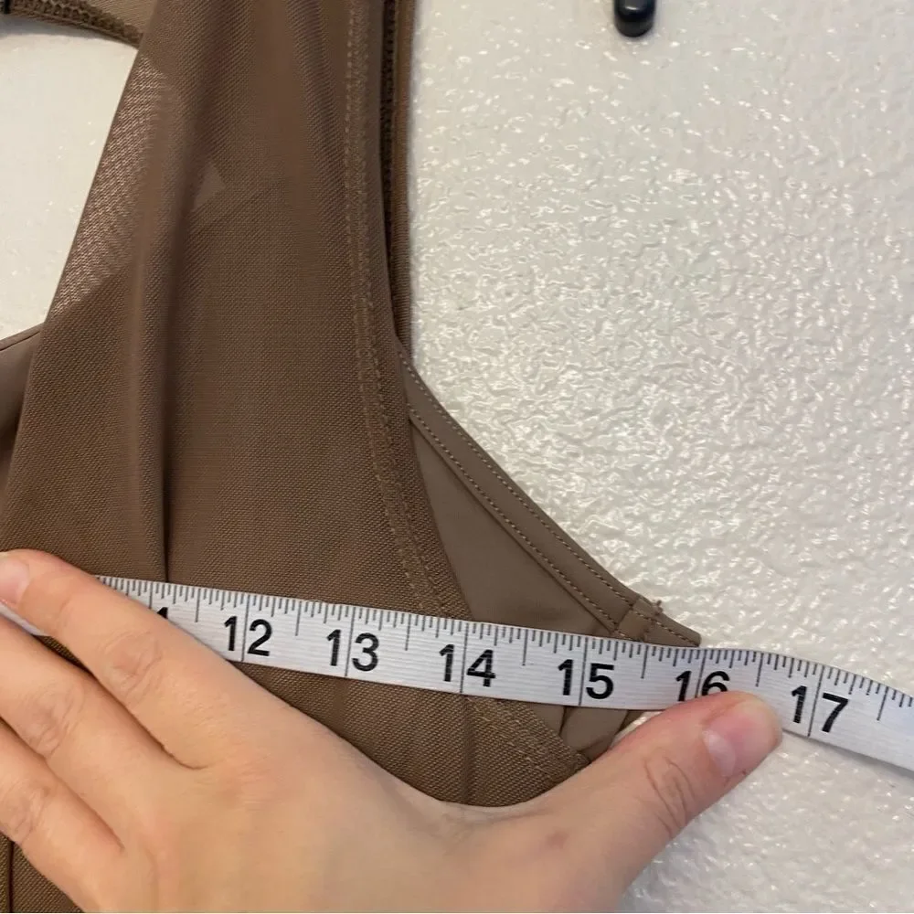 WEISSMAN Dance Costume brown Cowl Drape Power Mesh Jumpsuit SM12126 SA/MA adult